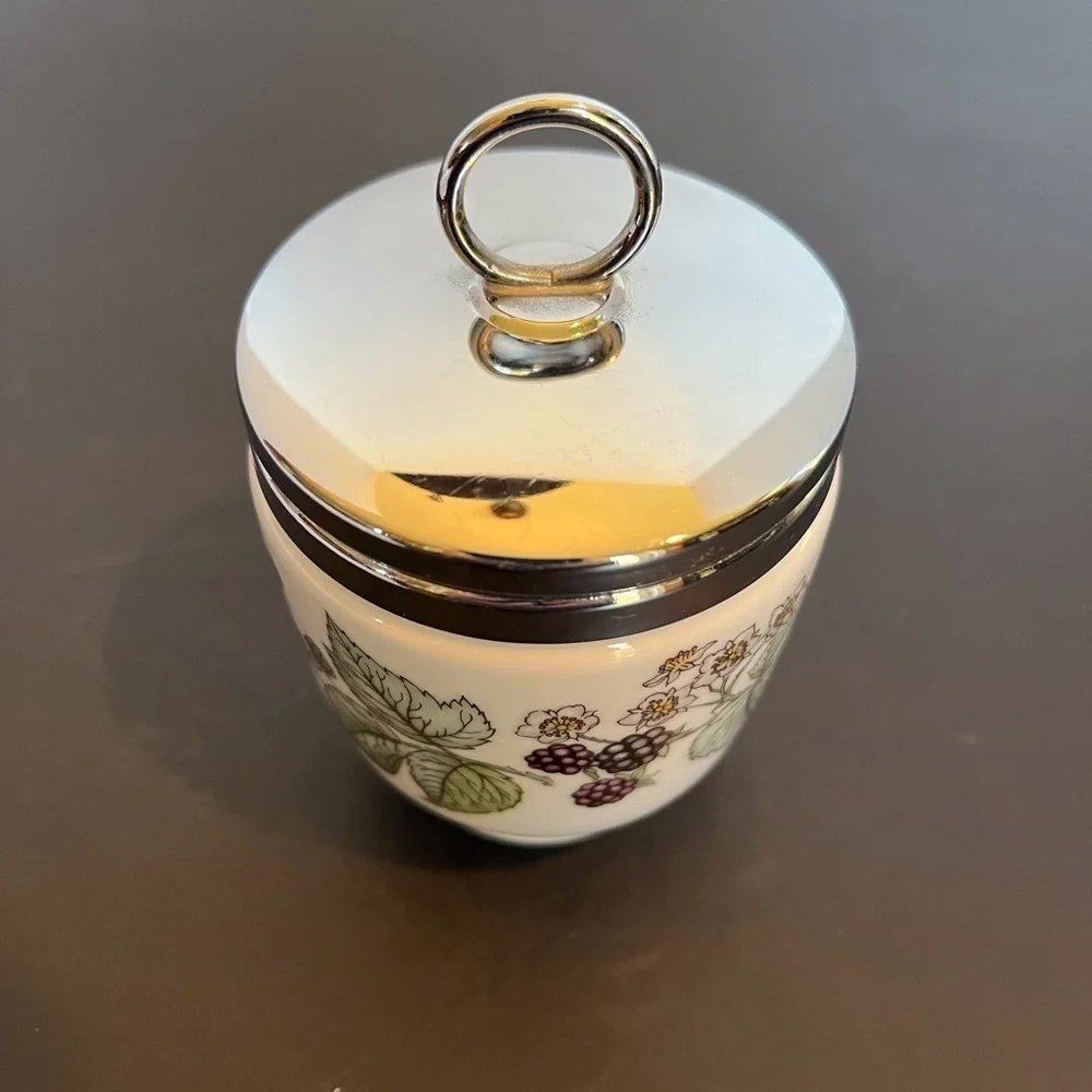 Royal Worcester Large Double Egg Coddler with timeless Blackberry Pattern